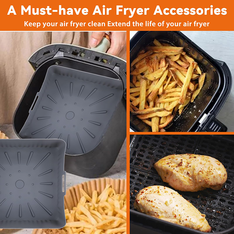 Kwadratowe duże silikonowe wkł – Air Fryer Silicone Pot Liner recenzja i cena