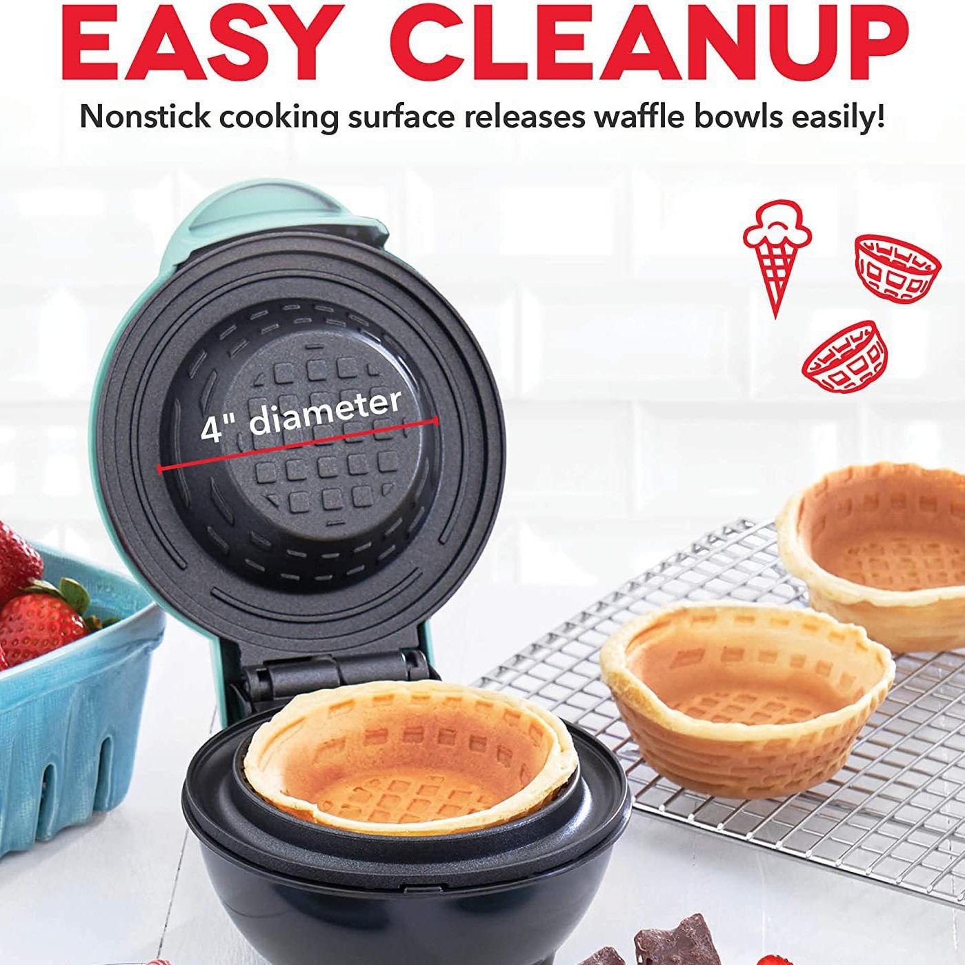 Elektryczna maszyna do wafli w – Mini Waffle Maker Machine recenzja i cena