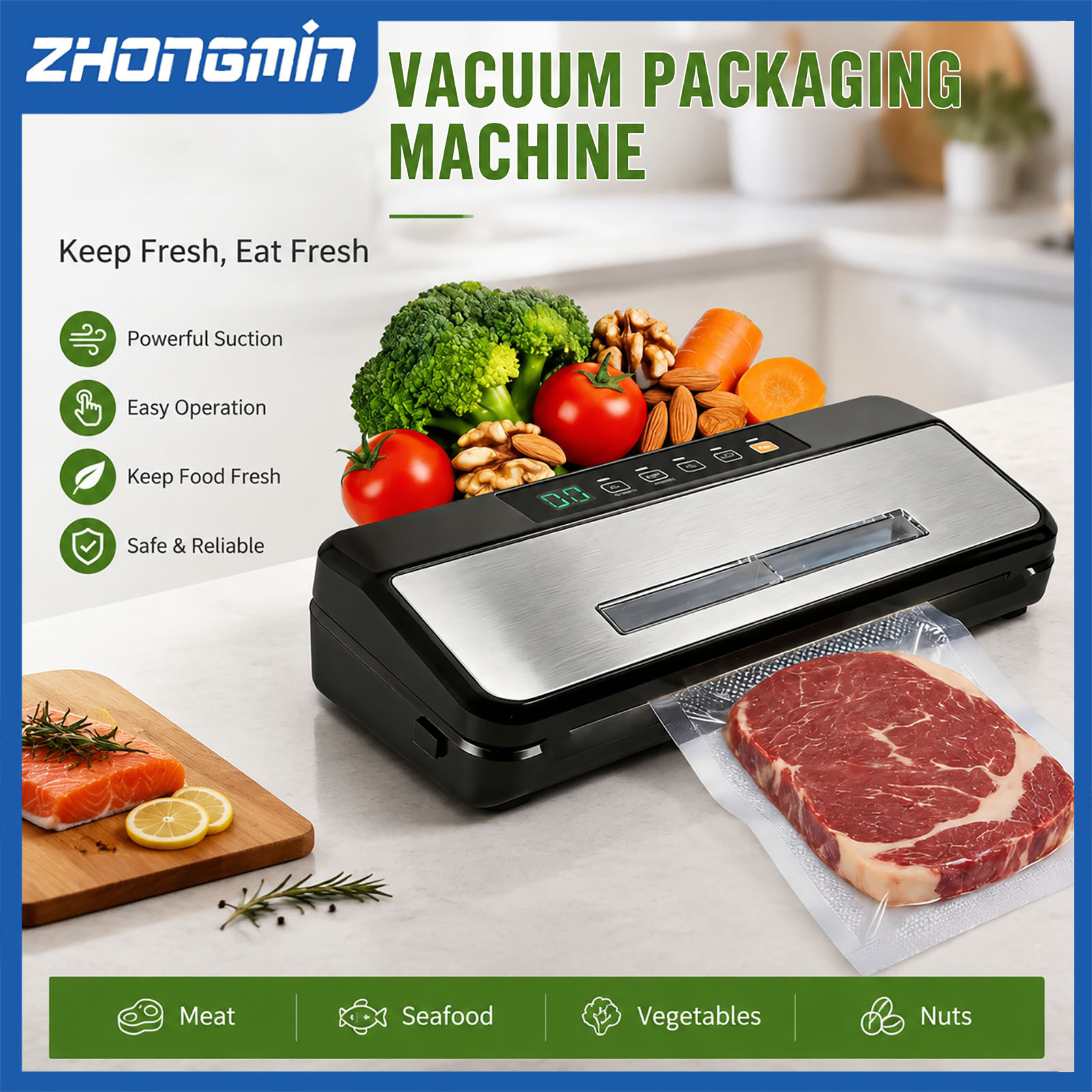 ZM-VS6608X – wielofunkcyjna ma – Food Vacuum Sealer Machine recenzja i cena